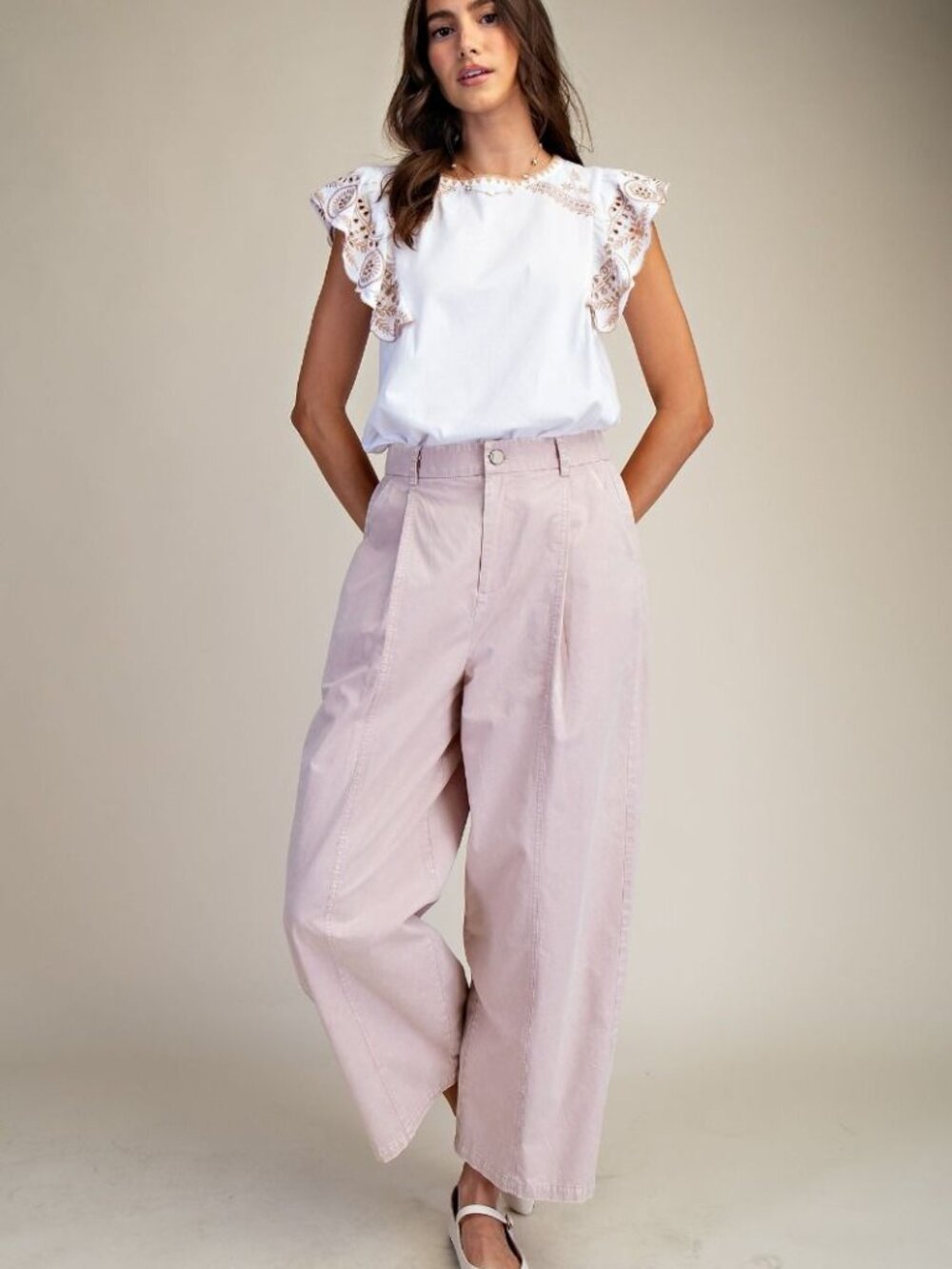 EASEL PARACHUTE BARREL WOVEN PANTS 100% COTTON